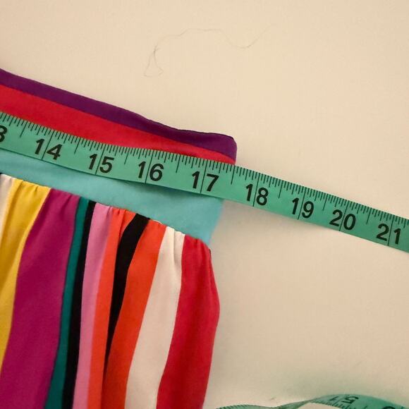 New York & Co Maxi Skirt Size L Dopamine Art Deco Striped Psychedelic - Picture 9 of 13